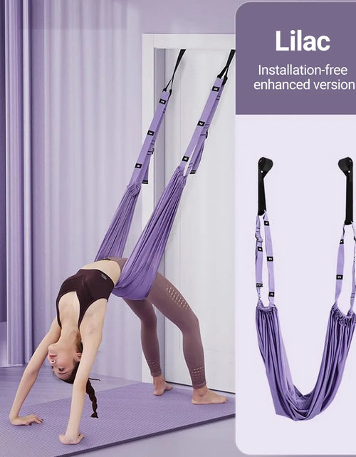 Load image into Gallery viewer, Aerial Yoga Strap Pull Rope Woman Hammock Stretch Leg Splits Trainer Female Gym Belt Aerial Hammock Swing Stretching Inversion
