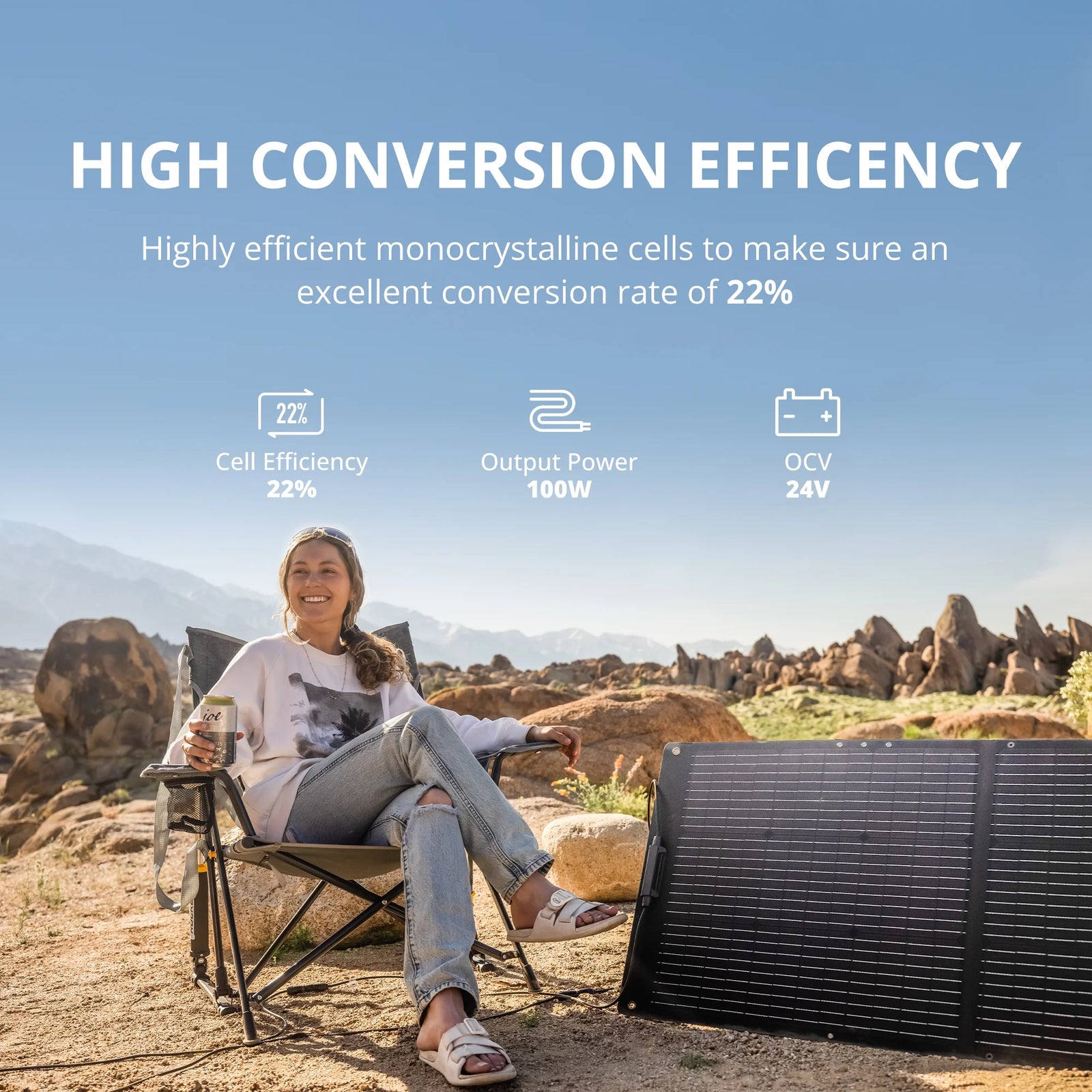 200W Portable Solar Panel for Power Station, 24V Foldable Solar Charger with Adjustable Kickstand & MC-4 Connector, Waterproof IP67 for Outdoor Camping RV off Grid System