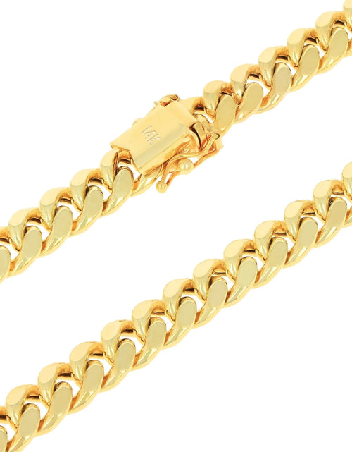 Load image into Gallery viewer, 14K Yellow Gold 7.5Mm Miami Cuban Link Chain Necklace, Mens Womens Jewelry Box Clasp 16&quot; - 30&quot;
