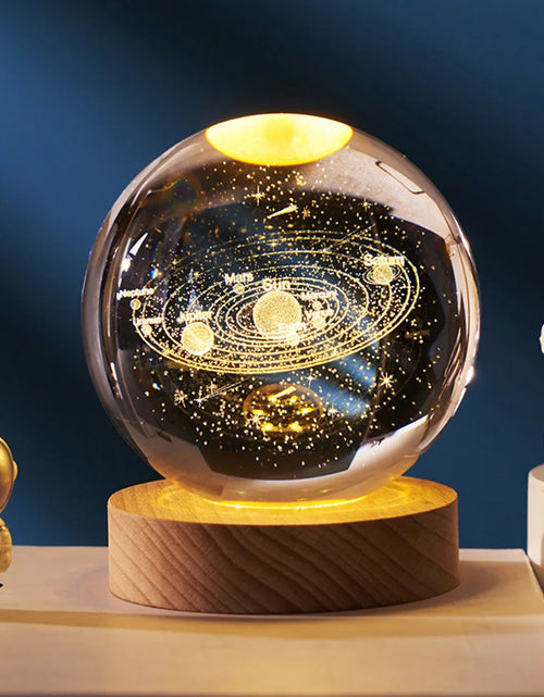 Load image into Gallery viewer, Crystal Ball Night Lights Glowing Planet Galaxy Astronaut 3D Moon Table Lamp USB Atmosphere Lamp Tabletop Decorations Kid Gifts
