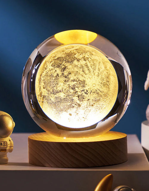 Load image into Gallery viewer, Crystal Ball Night Lights Glowing Planet Galaxy Astronaut 3D Moon Table Lamp USB Atmosphere Lamp Tabletop Decorations Kid Gifts
