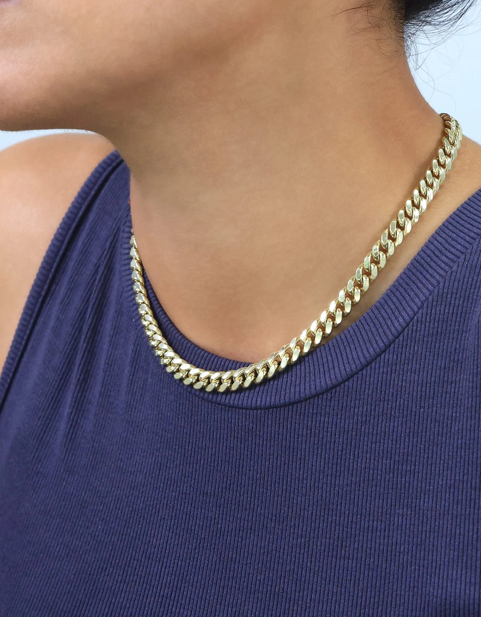 14K Yellow Gold 7.5Mm Miami Cuban Link Chain Necklace, Mens Womens Jewelry Box Clasp 16" - 30"