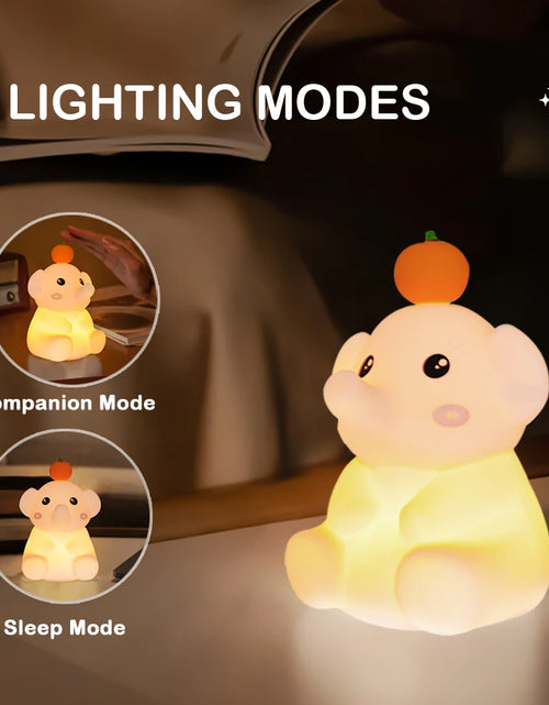 Load image into Gallery viewer, Children Silicone Night Light Cute Elephant Baby Dimmable Timed Sleeping Night Lamp for Bedside Bedroom Decoration Gift Birthday
