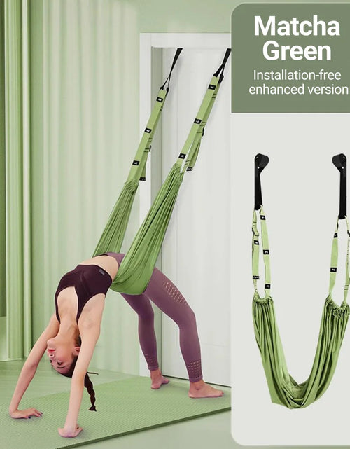 Load image into Gallery viewer, Aerial Yoga Strap Pull Rope Woman Hammock Stretch Leg Splits Trainer Female Gym Belt Aerial Hammock Swing Stretching Inversion
