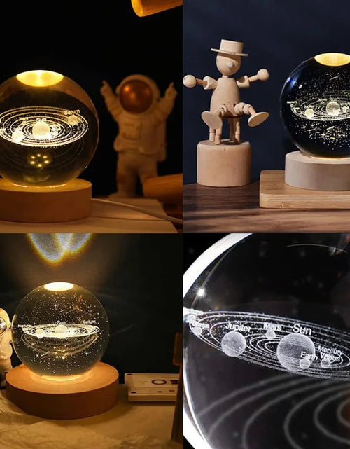 Load image into Gallery viewer, Crystal Ball Night Lights Glowing Planet Galaxy Astronaut 3D Moon Table Lamp USB Atmosphere Lamp Tabletop Decorations Kid Gifts
