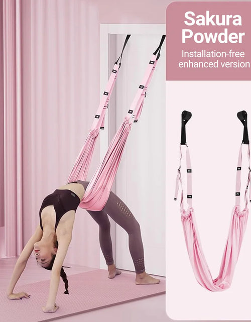 Load image into Gallery viewer, Aerial Yoga Strap Pull Rope Woman Hammock Stretch Leg Splits Trainer Female Gym Belt Aerial Hammock Swing Stretching Inversion
