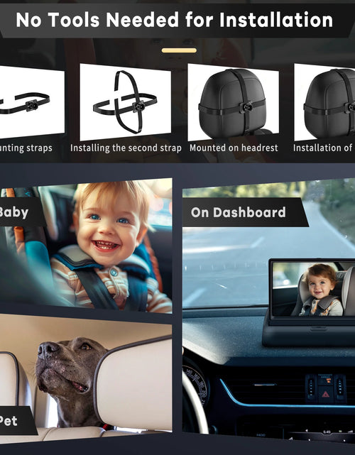 Load image into Gallery viewer, Baby Car Camera,  4.3&#39;&#39; HD Night Vision Function Car Mirror Display, 360° Adjustable Safety Car Seat Mirror Camera Monitored Mirror with Wide Clear View, Easily Observe Baby’S Move
