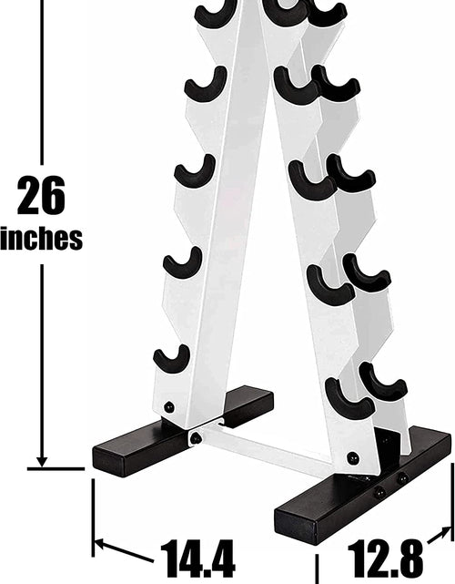 Load image into Gallery viewer, 5-25Lb Rubber Coated Hex Dumbbell Set with a Frame Storage Rack Non-Slip Hex Shape for Muscle Toning, Strength Building &amp; Weight Loss - Multiple Choices Available
