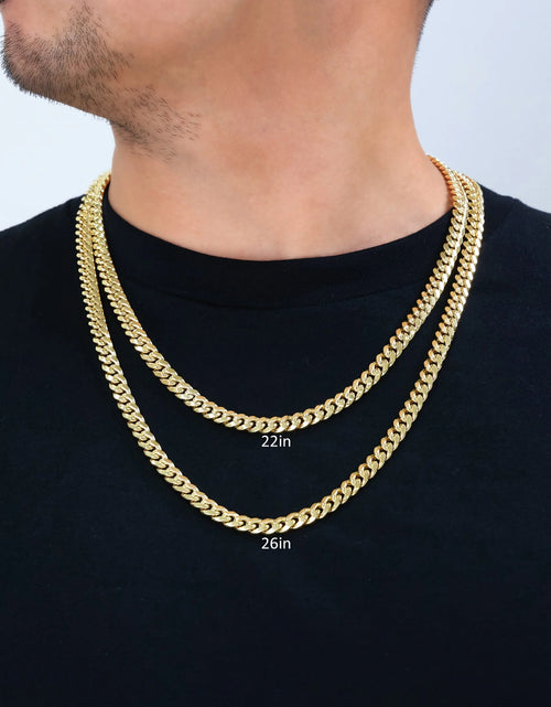 Load image into Gallery viewer, 14K Yellow Gold 7.5Mm Miami Cuban Link Chain Necklace, Mens Womens Jewelry Box Clasp 16&quot; - 30&quot;
