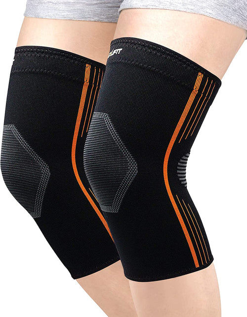 Load image into Gallery viewer, ® - Compression Knee Sleeves, Medical-Grade Knee Compression Sleeve Women and Men for Crossfit to Reduce Knee Pain In, Weightlifting, and Gym Knee Support, Orange, Small, Pack of 2
