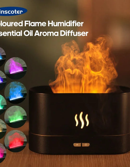 Load image into Gallery viewer, Aroma Diffuser Air Humidifier Ultrasonic Cool Mist Maker Fogger Led Essential Oil Flame Lamp Difusor
