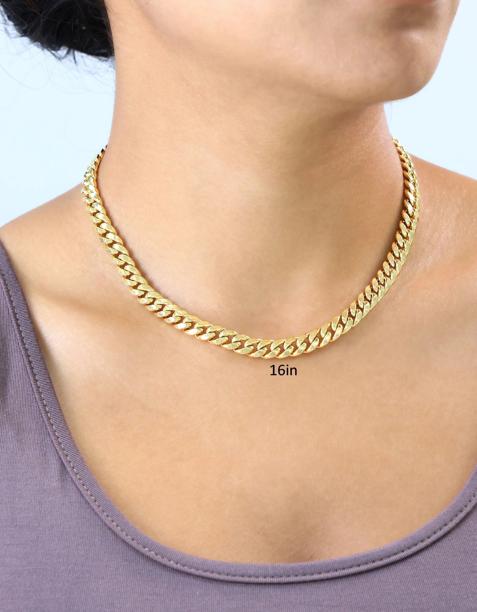 14K Yellow Gold 7.5Mm Miami Cuban Link Chain Necklace, Mens Womens Jewelry Box Clasp 16" - 30"