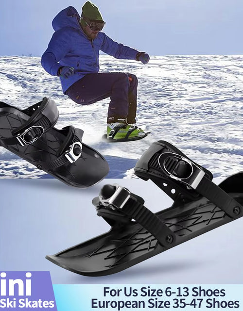 Load image into Gallery viewer, Mini Short Ski Skates Snowboard Boots Ski Boards Adjuatable Short Skating Ski Shoes for Winter Outdoor Sports for Adult Male
