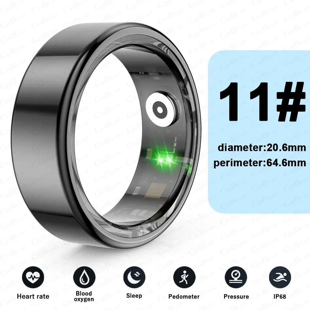 5ATM Waterproof Smart Ring for Men Women Health Monitoring 100+ Sport Modes Fitness Tracking Waterproof Sport Ring Smart 2024New