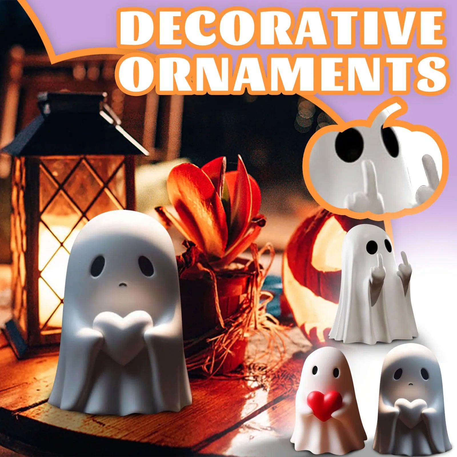 2024 New Halloween Middle Finger Love Ghost Ornaments Halloween Decoration Halloween Ornaments